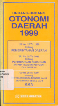 UNDANG-UNDANG OTONOMI DAERAH 1999