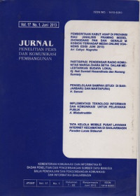 JURNAL PERS DAN KOMUNIKASI PEMBANGUNAN