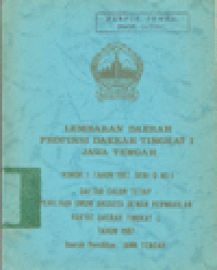 LEMBARAN DAERAH PROPINSI DAERAH TINGKAT I JAWA TENGAH