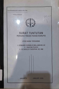 SURAT TUNTUTAN PERKARA TINDAK PIDANA KORUPSI