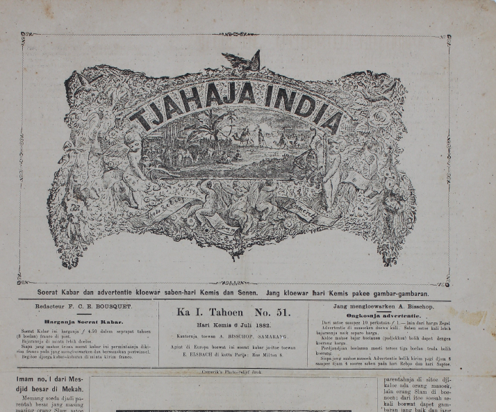 Sinopsis Tjahaja India 6 Juli 1882, Media Masa jaman kolonial